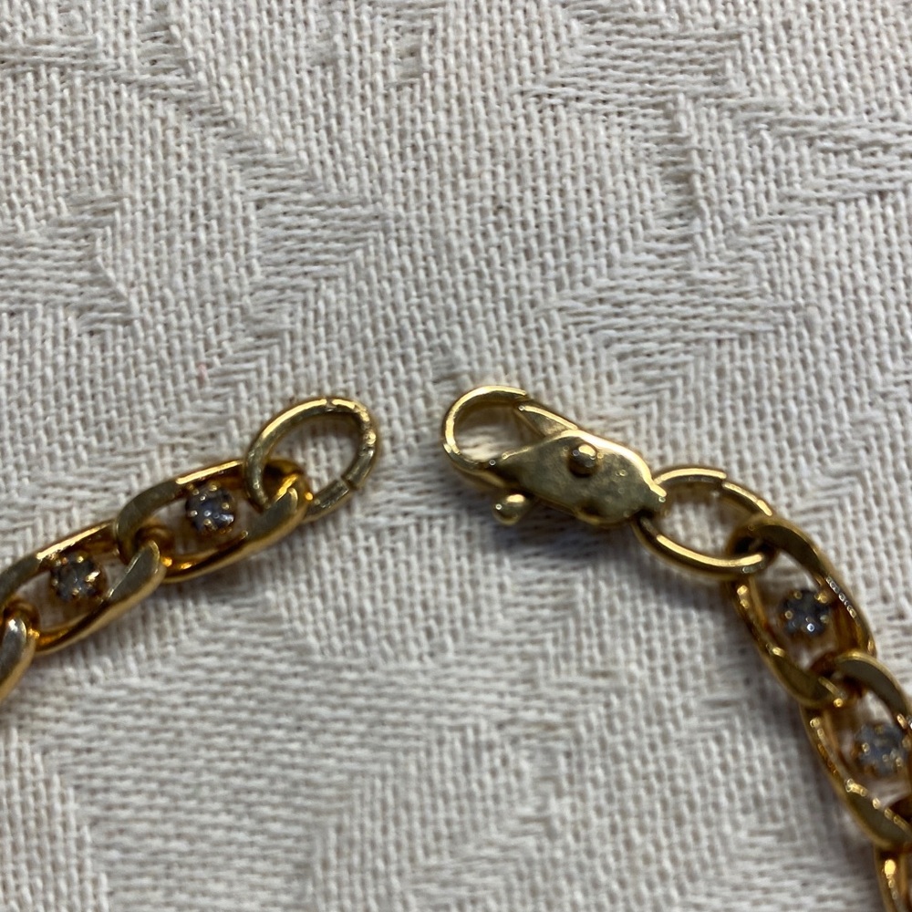 Elegant Vintage 1970 Women's Bracelet 6-1/2 inch with Clear Stones - Picture 3 of 6